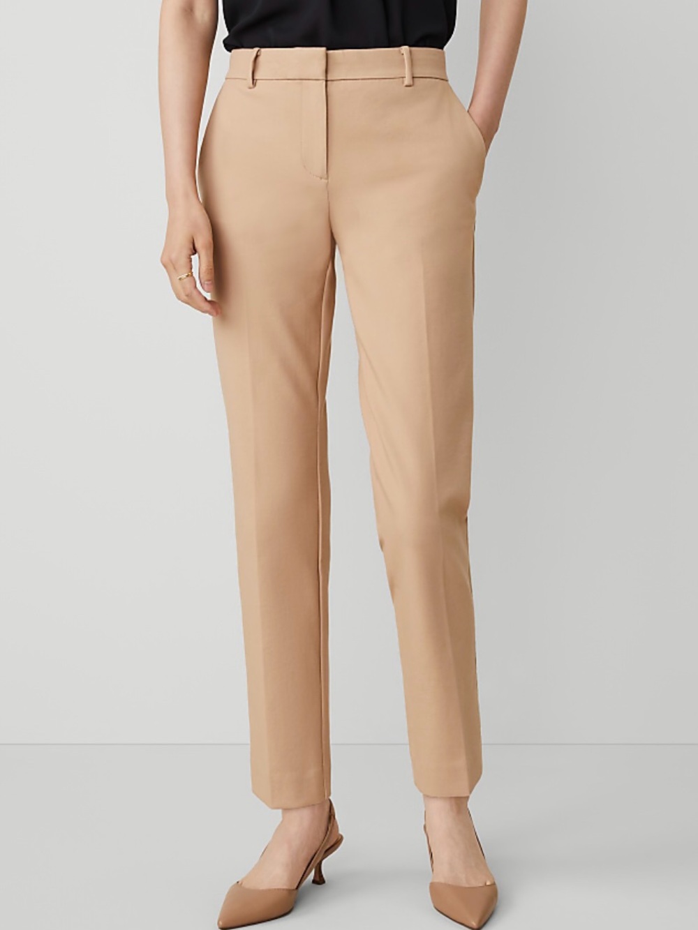 J. Crew Slim Straight Trousers in Beige